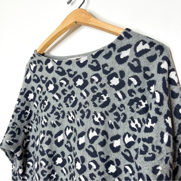 Ann Taylor‎ LOFT Neutral Leopard Animal Print High Low Knit Sweater Top Small S - Picture 3 of 9
